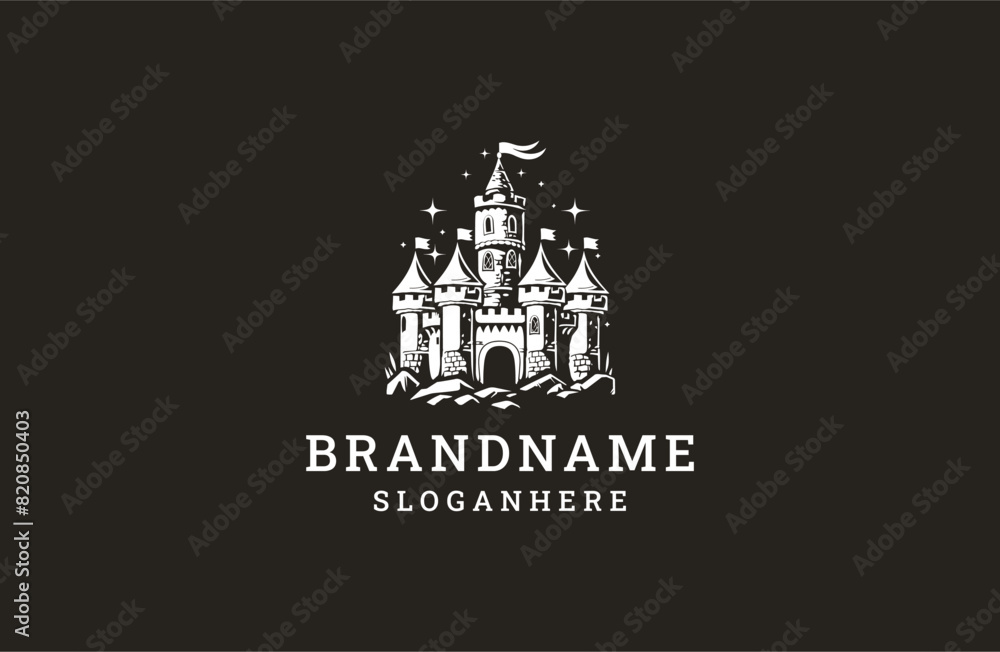 Fototapeta premium Castle logo icon design template vector illustration