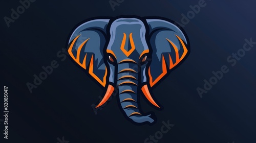 elephant e sport logo template AI generated