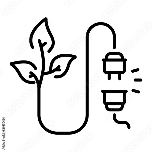 Easy to edit line icon of bioenergy resource 