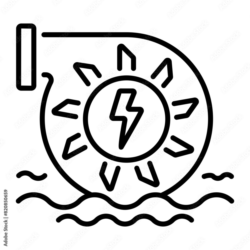 Check out linear icon of hydropower Check out linear icon of hydropower