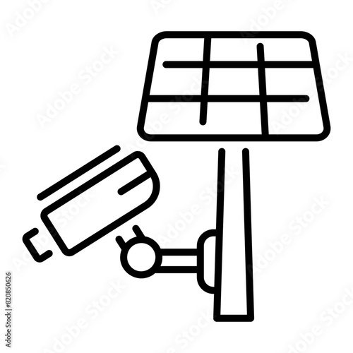Trendy linear icon of a solar camera 