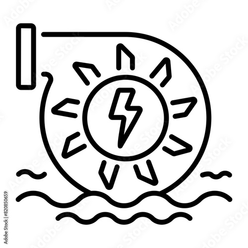 Check out linear icon of hydropower 