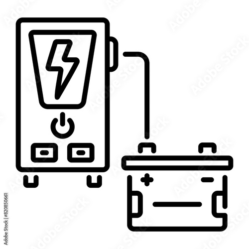 Ready to use linear icon of ups battery 
