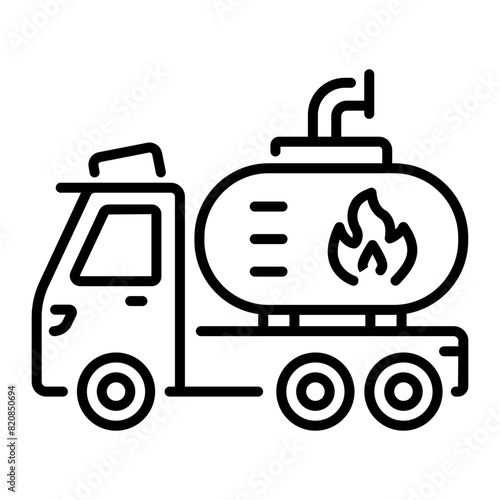 Get this linear icon of a fuel truck 