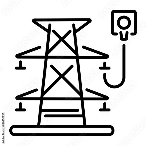 Get this linear icon of a transmission tower 