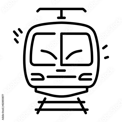 Handy linear icon of an electric train 
