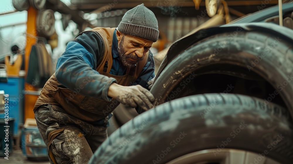 Mechanic Changing Tires Mechanic Changing Tires