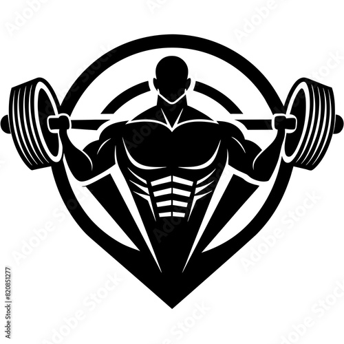 Minimalist Fitness logo icon vector silhouette on white background