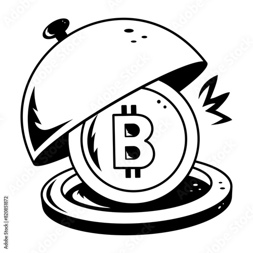 Check out doodle icon of bitcoin service 