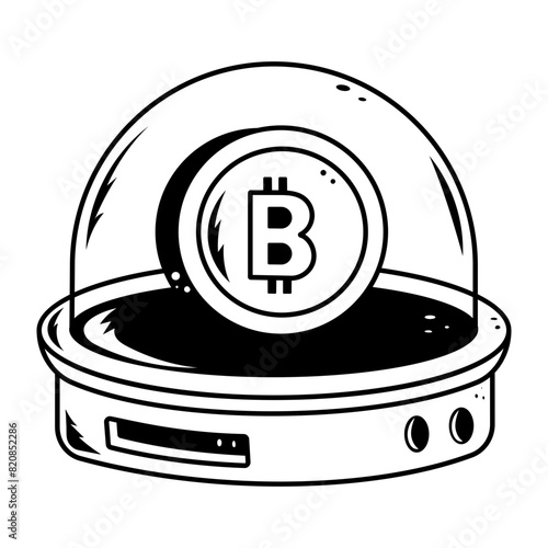 Ready to use doodle icon of bitcoin takeover  photo