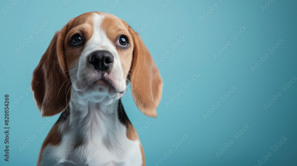 Brown and White Beagle Dog Looking at Camera Brown and White Beagle Dog Looking at Camera