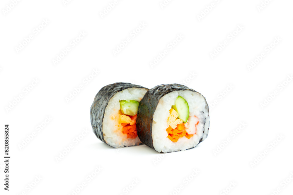 Sushi roll isolated on white background, Traditional Japanese food Sushi roll isolated on white background, Traditional Japanese food