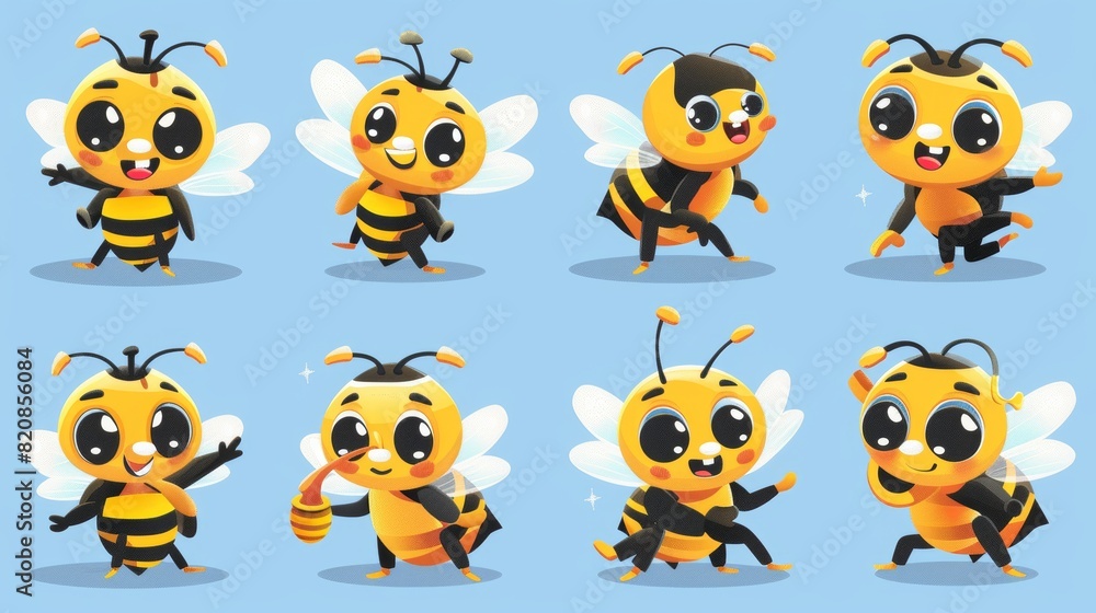 Funny bumblebee character for children book illustration. A busy bumblebee with sting emotion expression illustration. Funny bumblebee character for children book illustration. A busy bumblebee with sting emotion expression illustration.