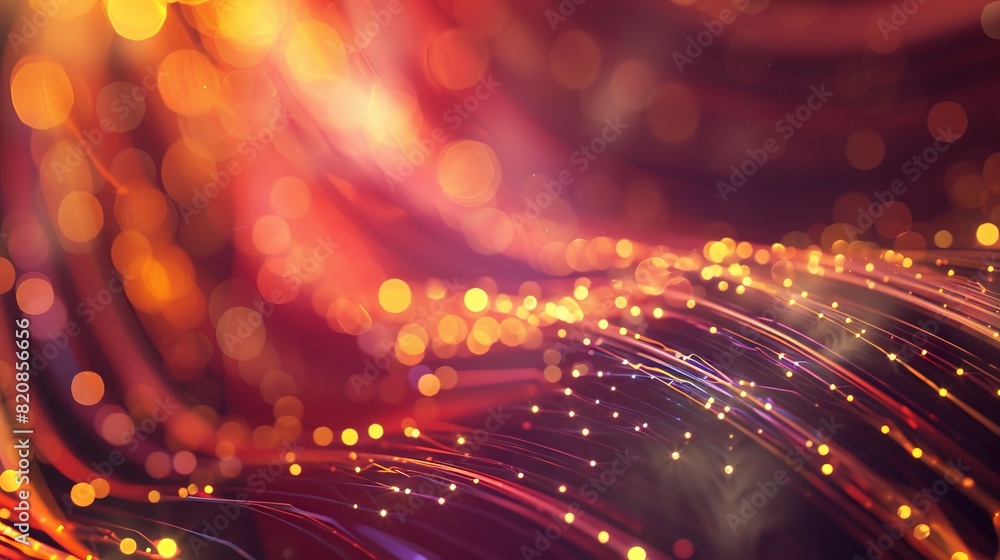 Fototapeta premium Abstract Lines Flow Through a Symphony of Light and Bokeh