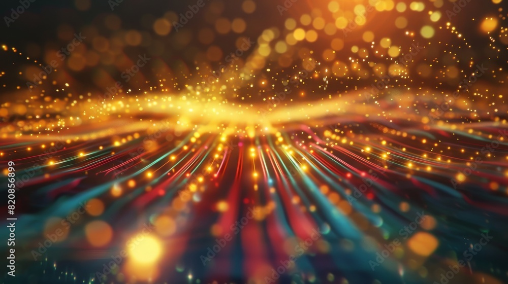 Fototapeta premium Abstract Lines Flow Through a Symphony of Light and Bokeh