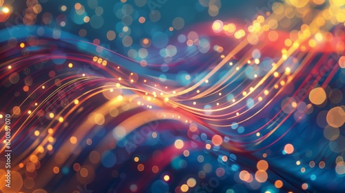 Abstract Lines Flow Through a Symphony of Light and Bokeh