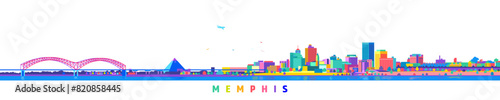 Memphis Tennessee colorful abstract design vector illustration