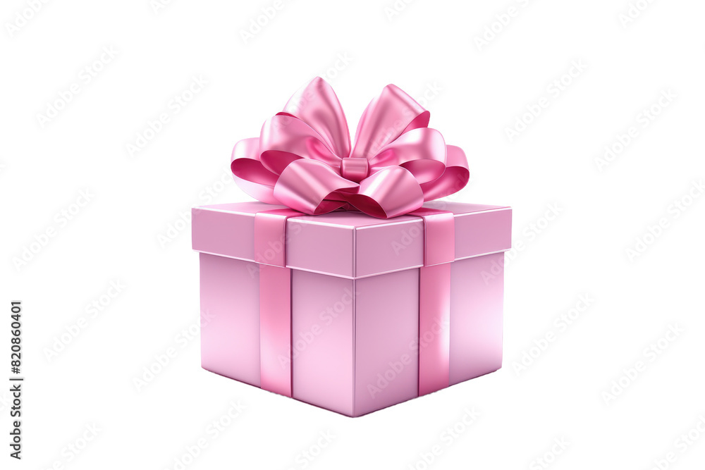 Rosy Surprise: A Pink Gift Box With a Bow on Transparent PNG Background... Rosy Surprise: A Pink Gift Box With a Bow on Transparent PNG Background...