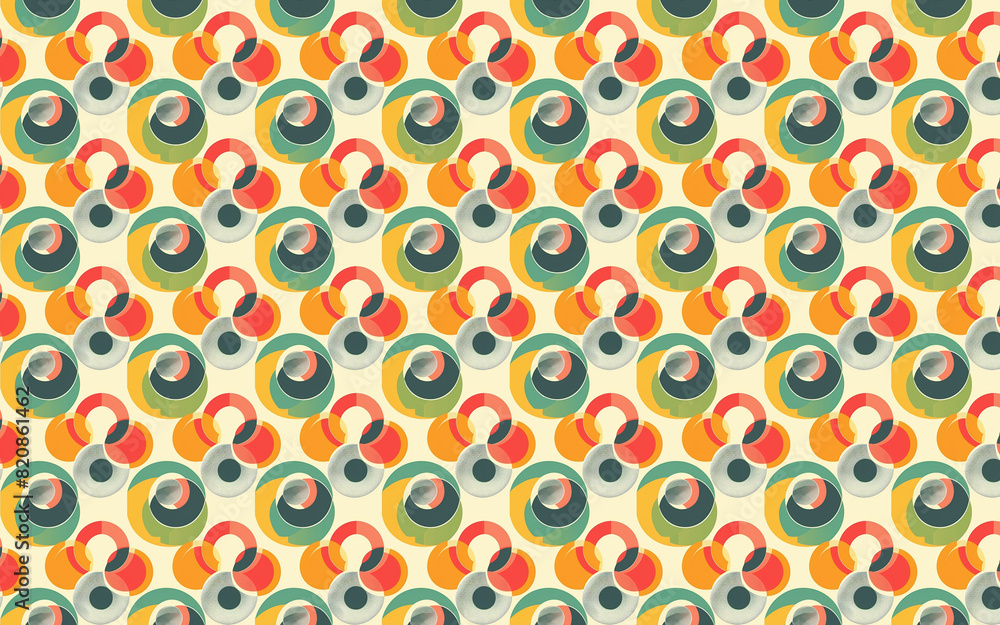 Colorful retro geometric circles pattern Colorful retro geometric circles pattern