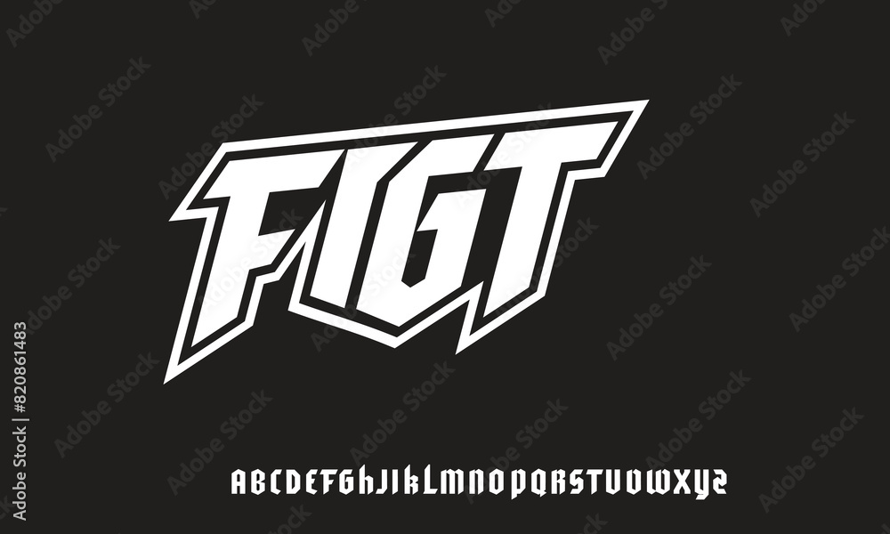 Obraz premium Modern sport Italic Alphabet Font. Urban font style typography for technology, industrial, digital, film logo design. vector illustration