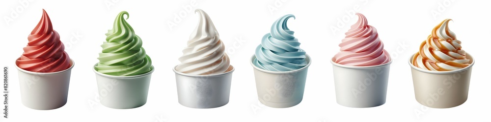 Assorted Soft Serve Ice Cream cups Assorted Soft Serve Ice Cream cups