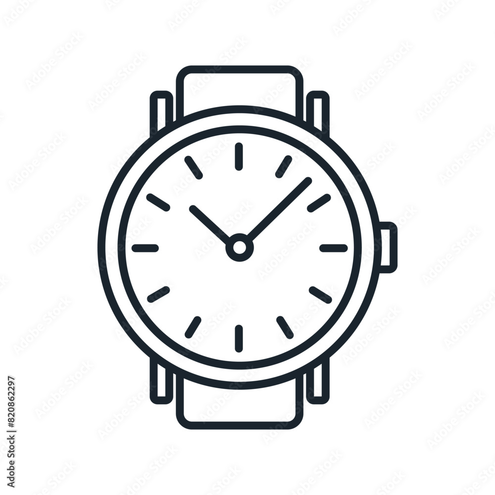 Wristwatch line icon. Isolated vector illustration Wristwatch line icon. Isolated vector illustration