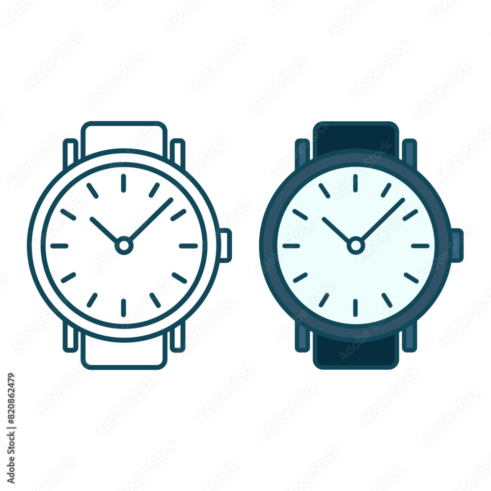 Wristwatch icon. Isolated vector illustration