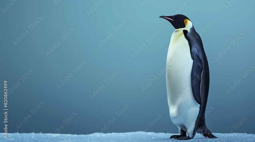 Obraz premium Emperor Penguin Standing on Snow-Covered Ground