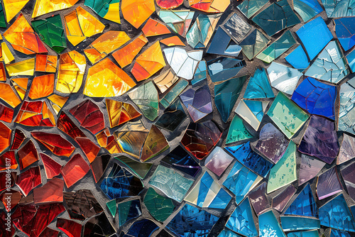 Generative ai on theme of beautiful texture broken glass for design natural abstract background