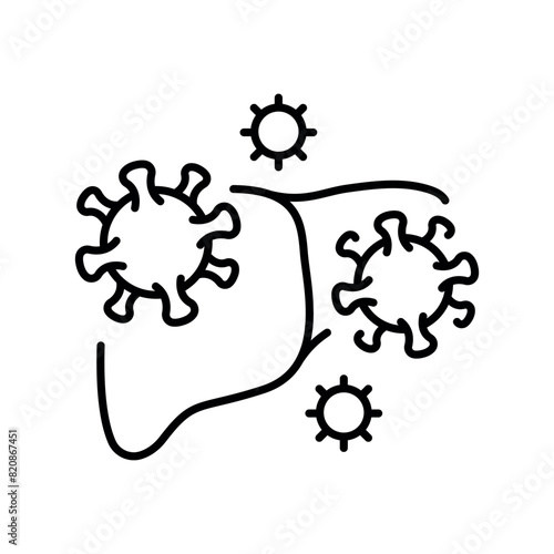 Hepatitis line black icon. Viral diseases sign for web page, mobile app,
