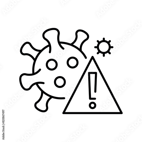 Influenza line black icon. Viral diseases sign for web page, mobile app,