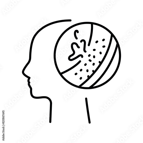 Stroke disease line black icon. Human disease sign for web page, mobile app,
