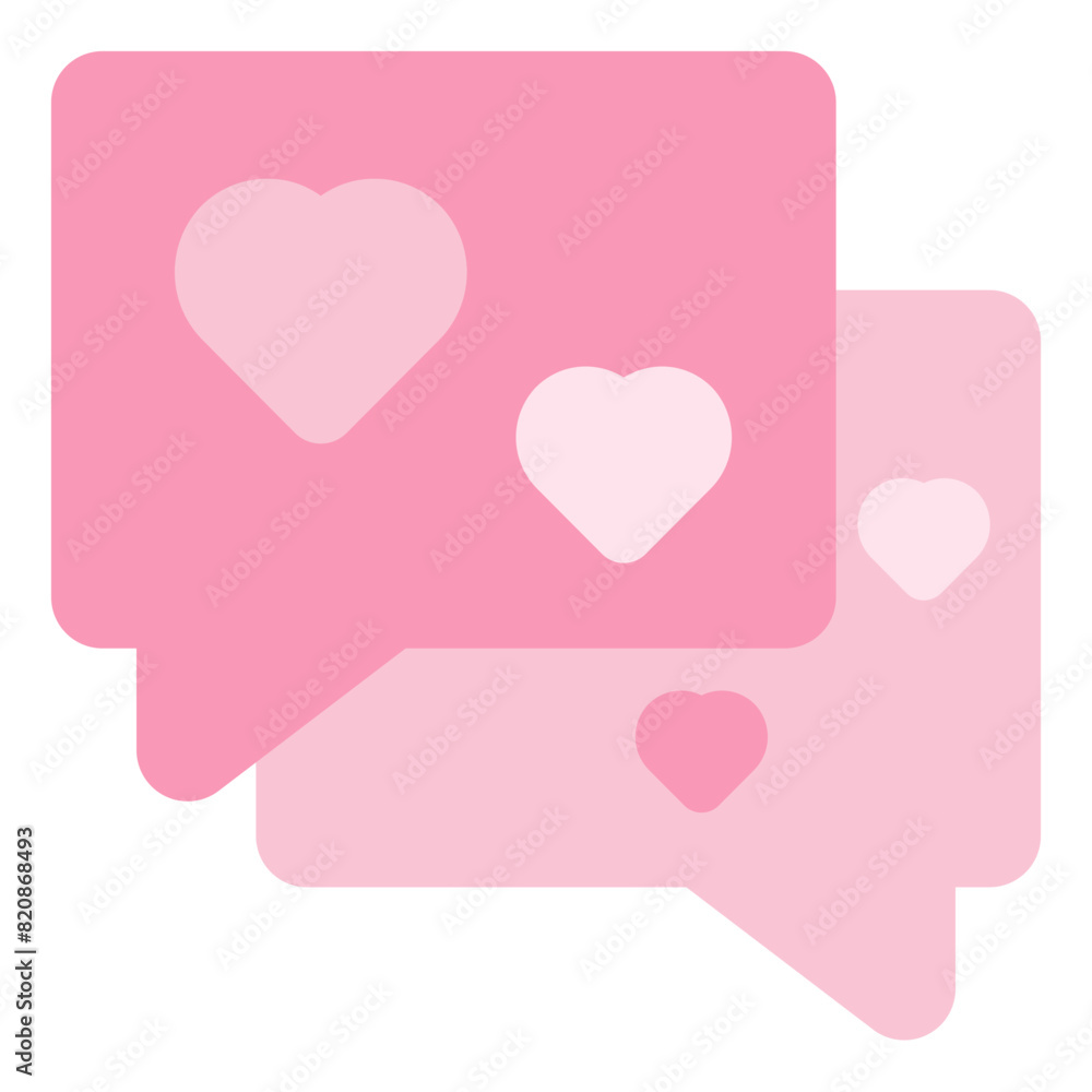 Love Message Icon in Flat Style Love Message Icon in Flat Style