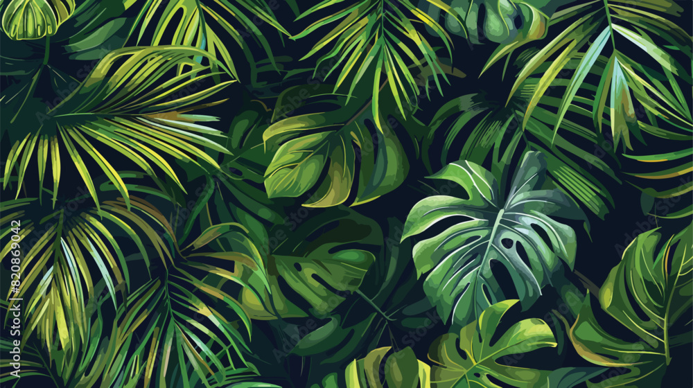 Hawaiian seamless pattern with exotic foliage. Tropic