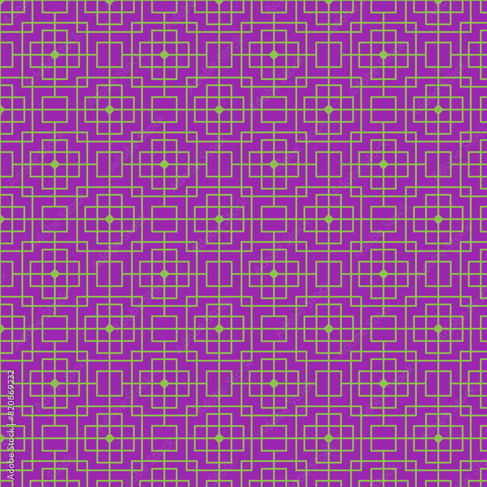 Traditional Chinese Geometric Pattern in Purple and Green Traditional Chinese Geometric Pattern in Purple and Green