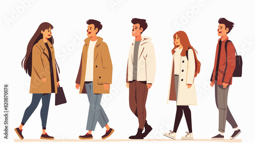 Height difference couples flat vector illustrations.