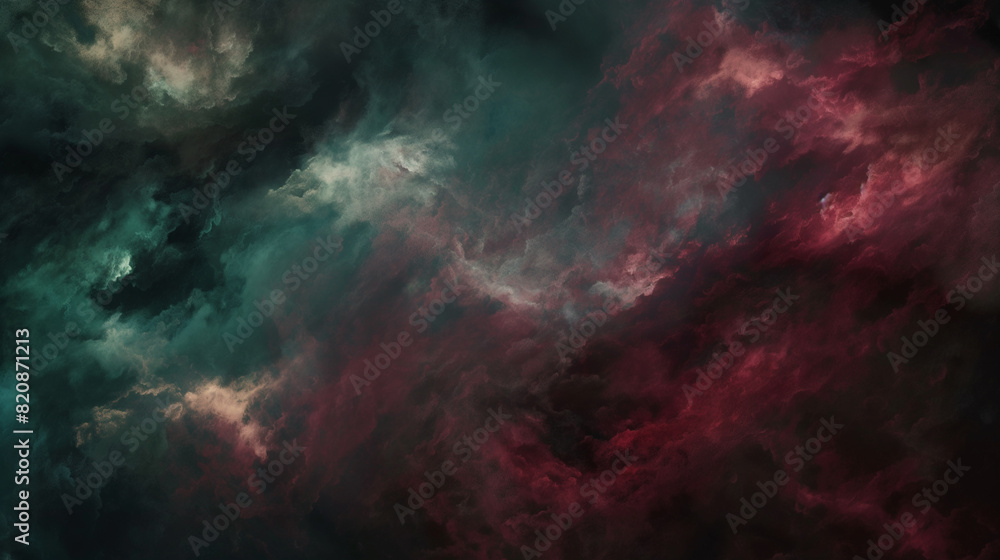 Background of Renaissance Dark Stormy Clouds: Brooding Blue Onyx Ruby Vermilion Sinister Nightfall Expressive