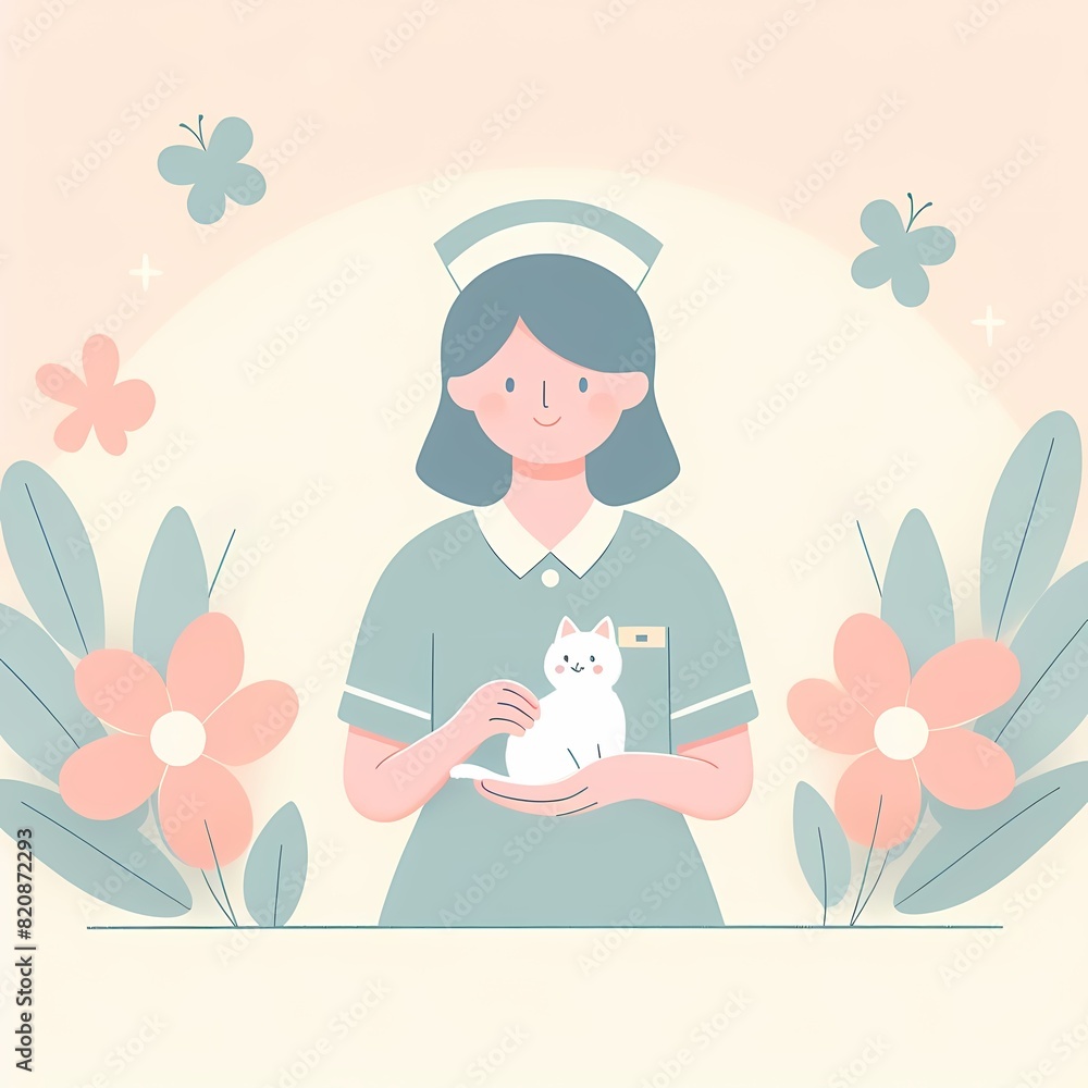 Obraz premium Heartfelt Caregiver Illustration: Celebrating Compassion and Support