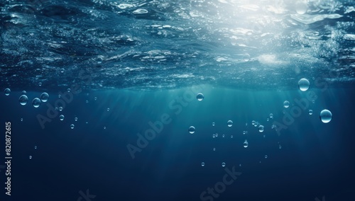 underwater and air bubbles on a blue water surface as seen from the air, light teal and sky blue, chillwave.