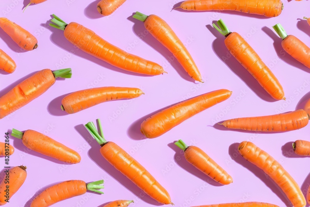 Fresh Organic Carrots on a Pastel Background Fresh Organic Carrots on a Pastel Background