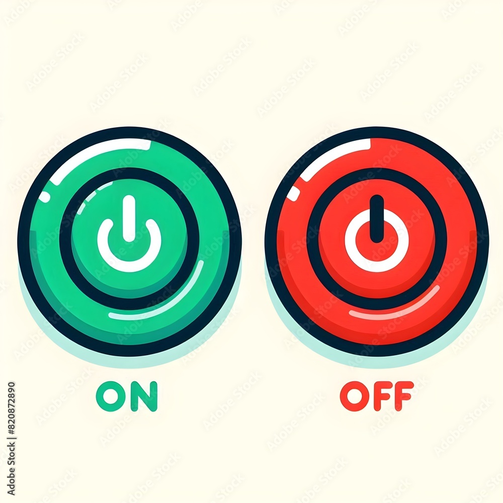 On off buttons,on off switch,on off icons,green 