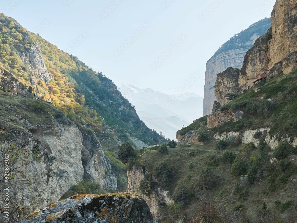 Naklejka premium Mountain natural landscape. The season is early autumn.