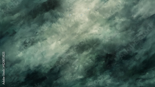Background of Renaissance Dark Stormy Clouds: Brooding Cyan Teal Turquoise Nightfall Chiaroscuro