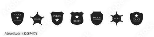 Police department badge icon set. Vector EPS 10