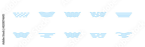 Water wave line icon set. Vector EPS 10
