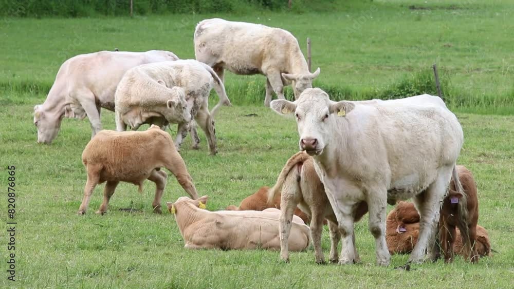 Beef cattle on a mountain pasture. Sustainable breeding in Šumava in South-West Bohemia. Cows keep the meadows in good condition. Agriculture and the environment in the European Union. Beef cattle on a mountain pasture. Sustainable breeding in Šumava in South-West Bohemia. Cows keep the meadows in good condition. Agriculture and the environment in the European Union.