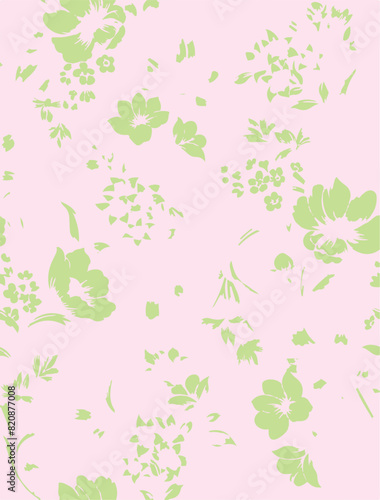 Big flowers pattern, upscale floral pattern. graphical textures floral, trendy colors pattern , flowers background with leaves. vector illustration