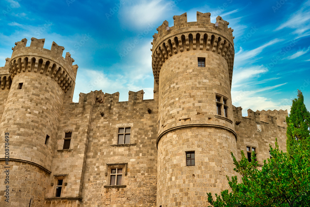 The majestic walls of the Rhodes Fortress. The majestic walls of the Rhodes Fortress.