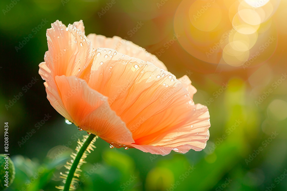 Fototapeta premium A flower with a droplet of water on it