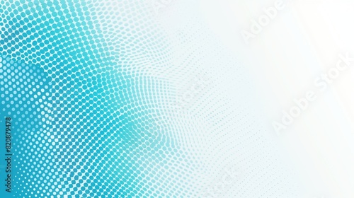 Halftone white background with a gradient of cyan, producing a modern and dynamic appearance. 